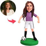 Female Soccer Player Custom Bobbleheads Add Text