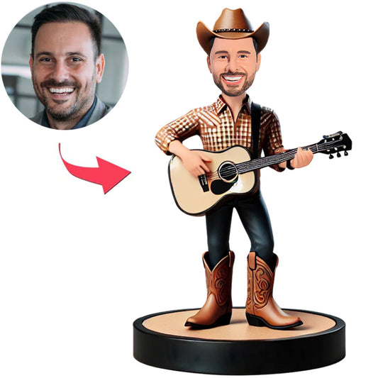 Cowboy Playing Guitar Custom Bobbleheads