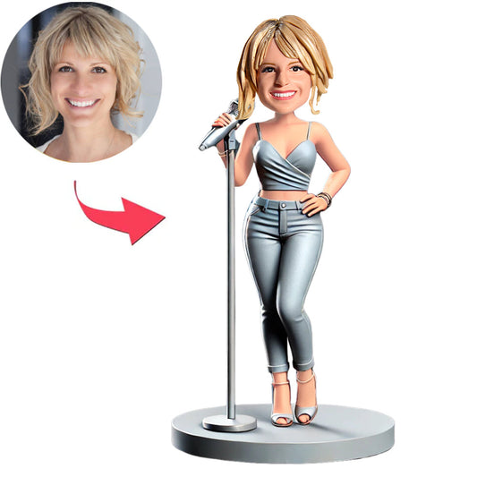 Beautiful Female Singer Custom Bobbleheads