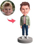 Kid Wearing Jacket Custom Bobbleheads