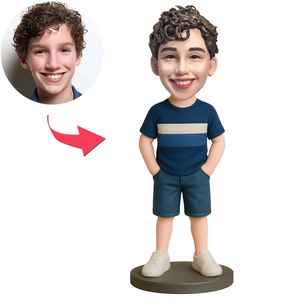 Boy with Hands in Trouser Pockets Custom Bobbleheads