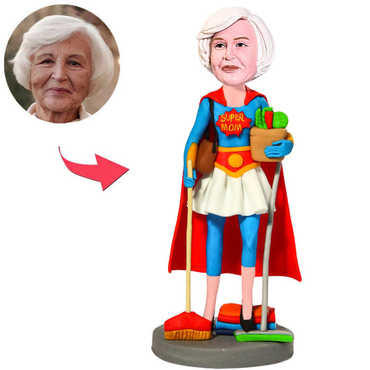 Super Mom Almighty Mom Superhero Custom Bobbleheads