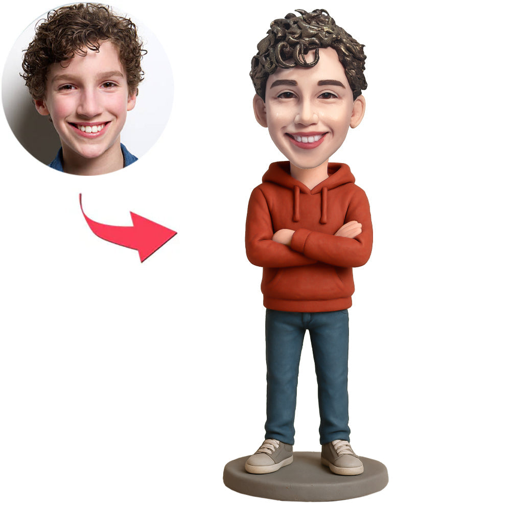 Boy in Red Hoodie Custom Bobbleheads