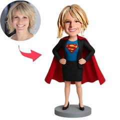 Super Businesswoman Wearing Cape Custom Bobbleheads