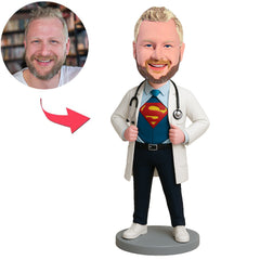 Super Doctor with Stethoscope Custom Bobbleheads