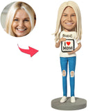 Gifts for Mom I Love Mom Custom Bobbleheads Add Text