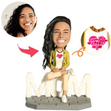 Mother's Day Gifts World Mom Custom Bobbleheads Add Text MOM Base