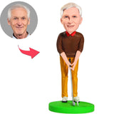 Golf Player With Golf Tee Custom Bobbleheads Add Text