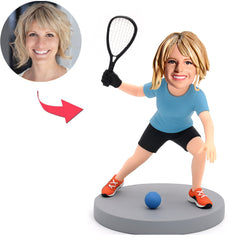 Female Squash Player Custom Bobbleheads
