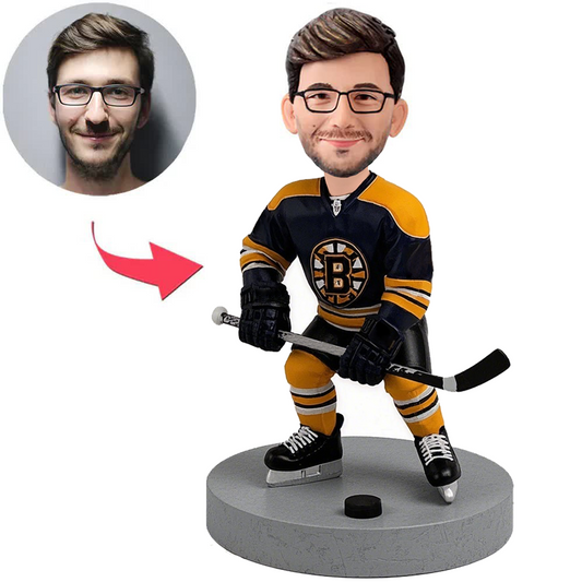 Black Jersey Boston Bruins Ice Hockey Player Custom Bobbleheads