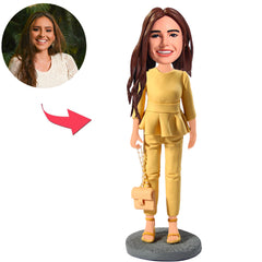 Yellow Suit Fashion Woman Custom Bobbleheads
