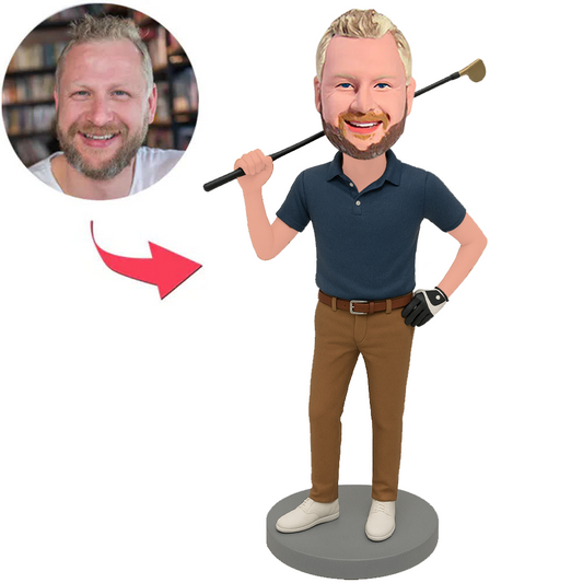 Man Carrying Golf Clubs Custom Bobbleheads