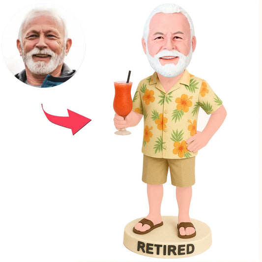 Retired Man Holding Juice Custom Bobbleheads