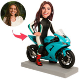 Female Motorcyclist Custom Bobbleheads