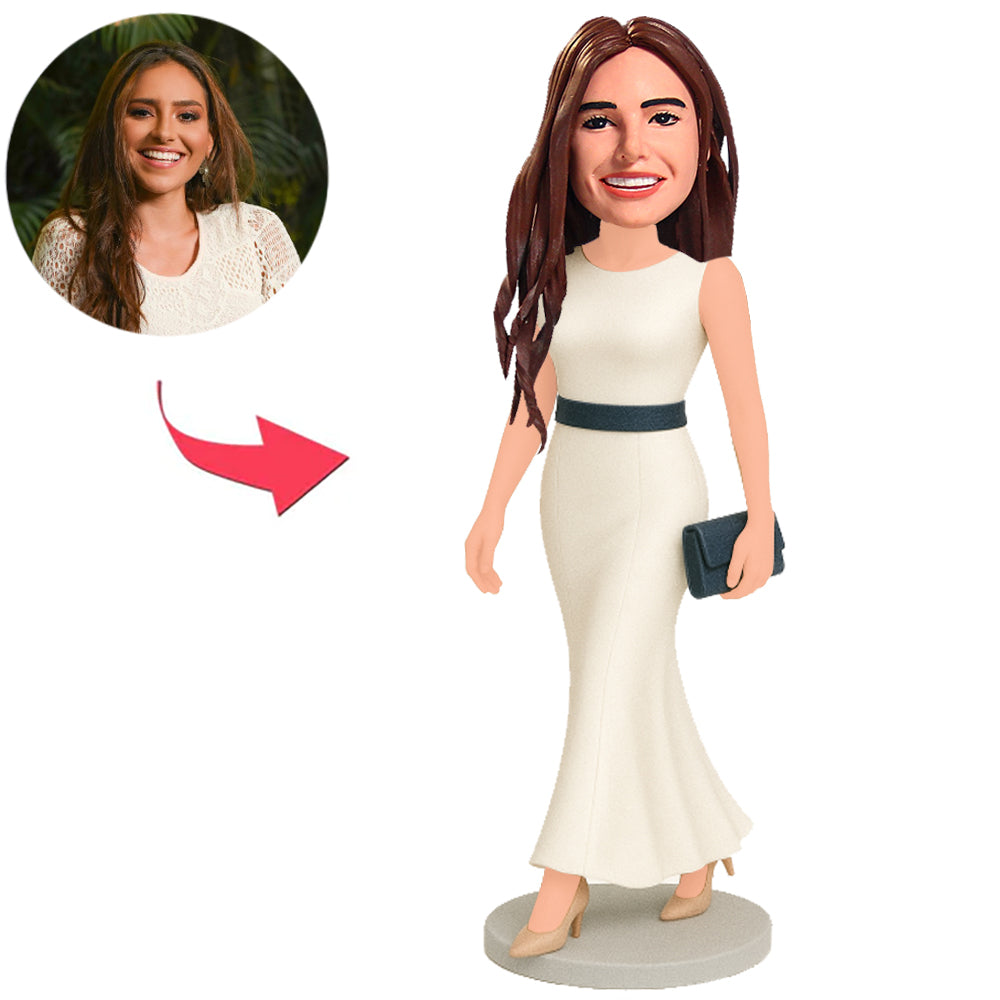 Woman in White Dress Custom Bobbleheads