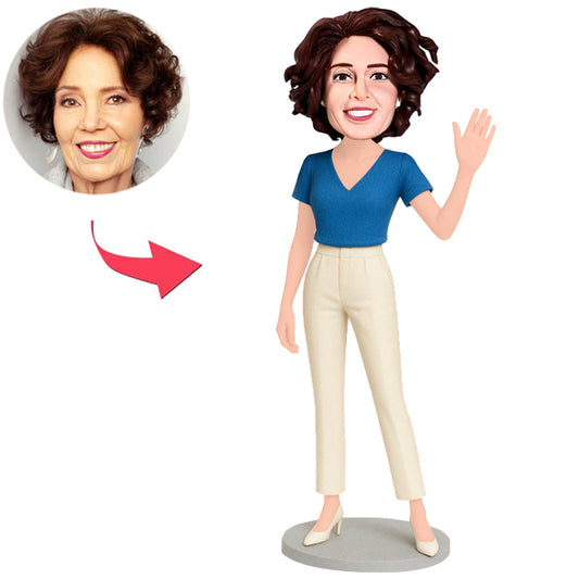 Woman in White Trousers Custom Bobbleheads