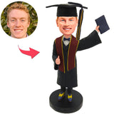 Thumbs Up Graduation Boy Custom Bobbleheads Add Text With Graduation Hat