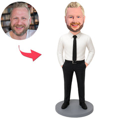 Businessman Wearing Black Tie Custom Bobbleheads