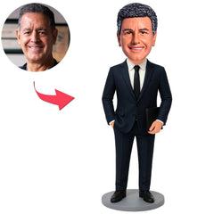 Businessman in Dark Blue Suit Custom Bobbleheads