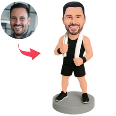Gym Man with Towel Custom Bobbleheads