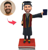 Happy Graduation Man With Diploma Custom Bobbleheads Add Text With Graduation Hat