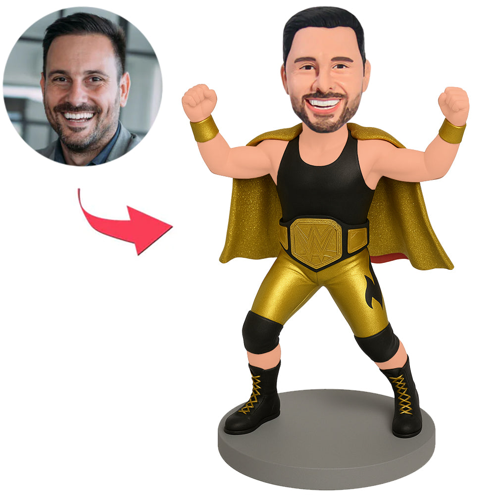 Wrestler with Golden Cloak Custom Bobbleheads