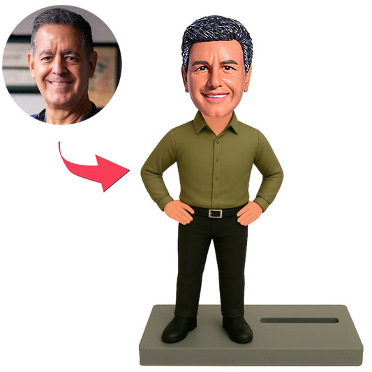 Boss with Business Card Holder Base Custom Bobbleheads