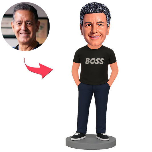 Boss in Black Shirt Custom Bobbleheads