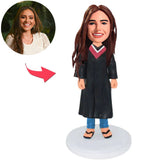 Graduation Girl Wearing Slippers Custom Bobbleheads Add Text