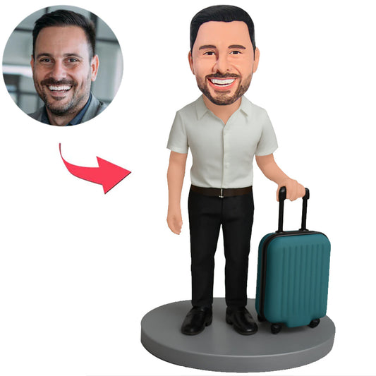 Man Pulling Suitcase Custom Bobbleheads
