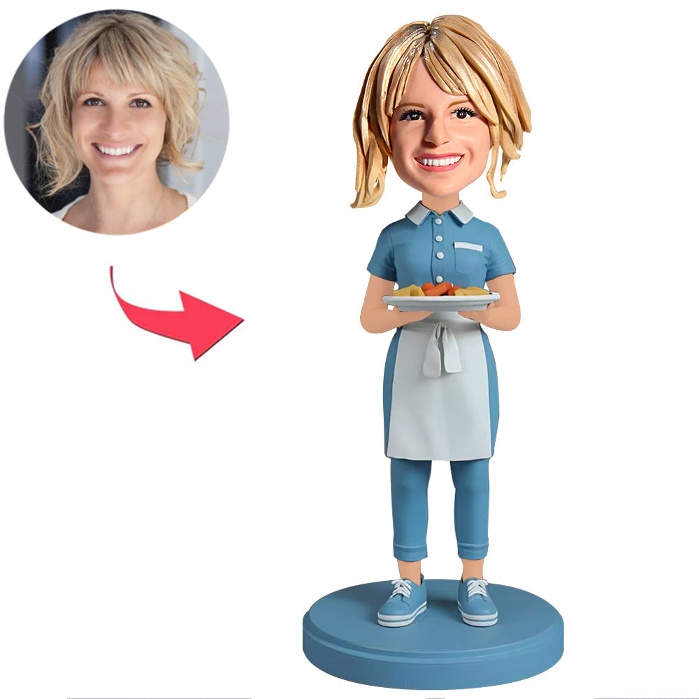 Female Waiter Custom Bobbleheads