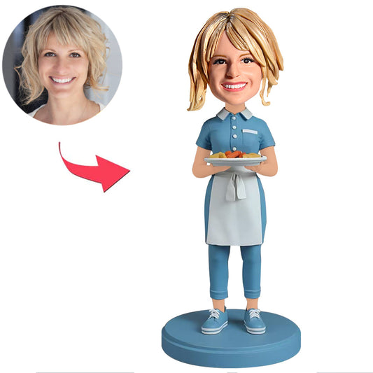 Female Waiter Custom Bobbleheads
