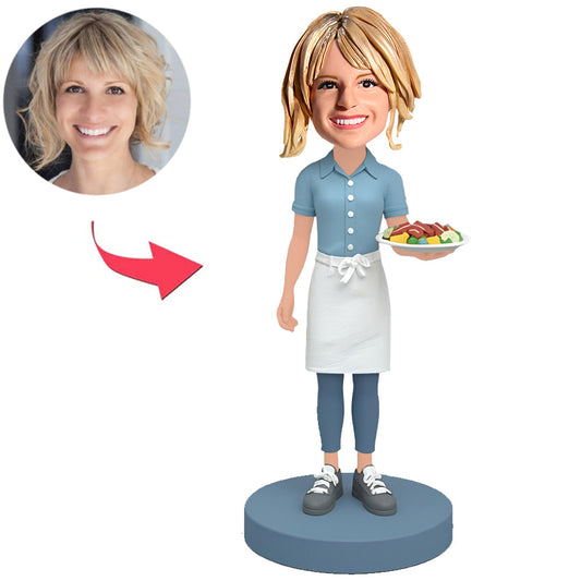 Waitress Serving Food Custom Bobbleheads