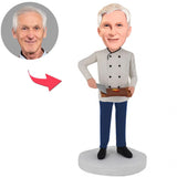 Chef Cooking Western Food Custom Bobbleheads Add Text