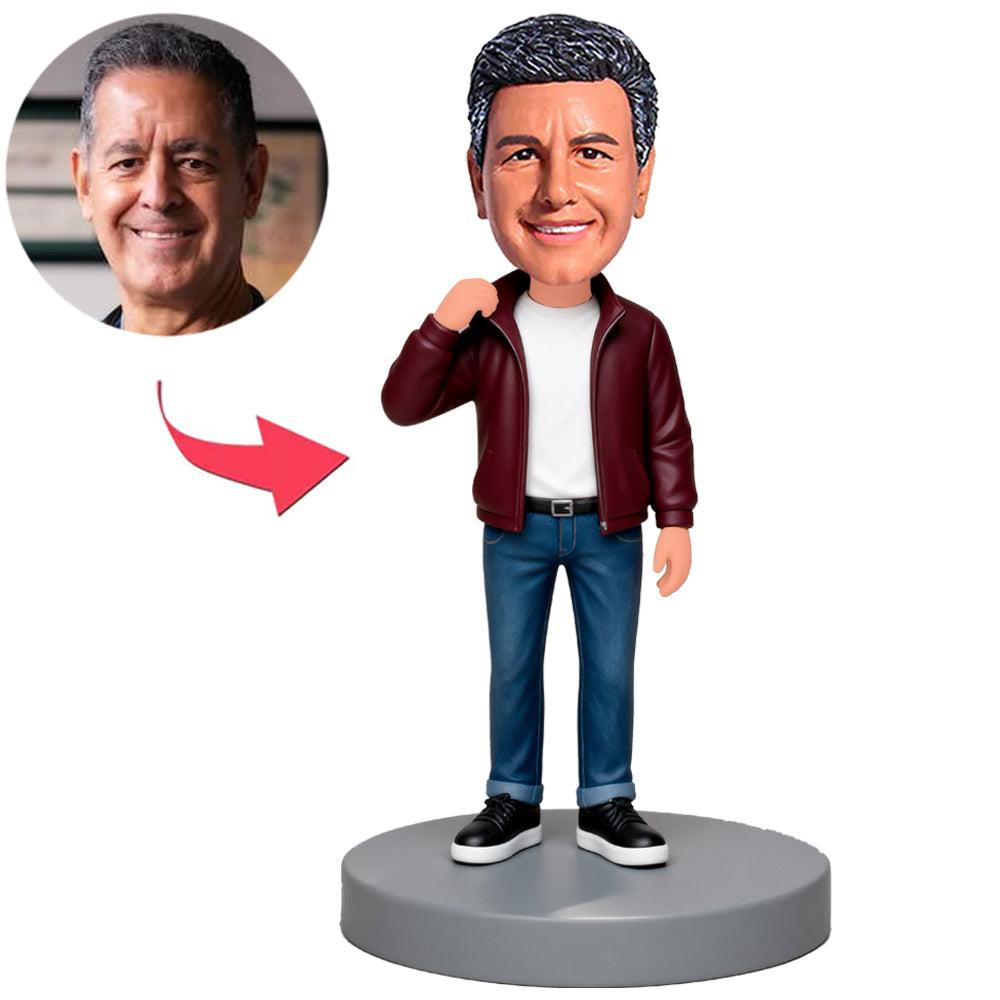 Man in Red Jacket And Blue Pants Custom Bobbleheads