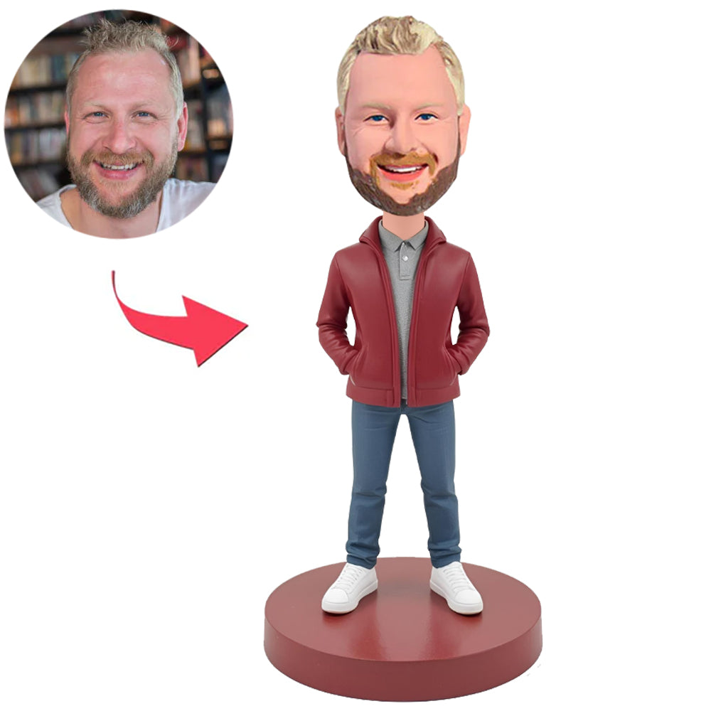 Man Wearing Blue Pants And White Shoes Custom Bobbleheads