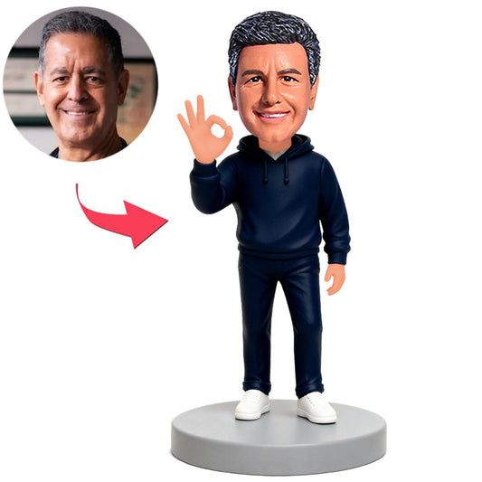 Man Make an OK Gesture Custom Bobbleheads