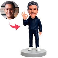 Man Make an OK Gesture Custom Bobbleheads