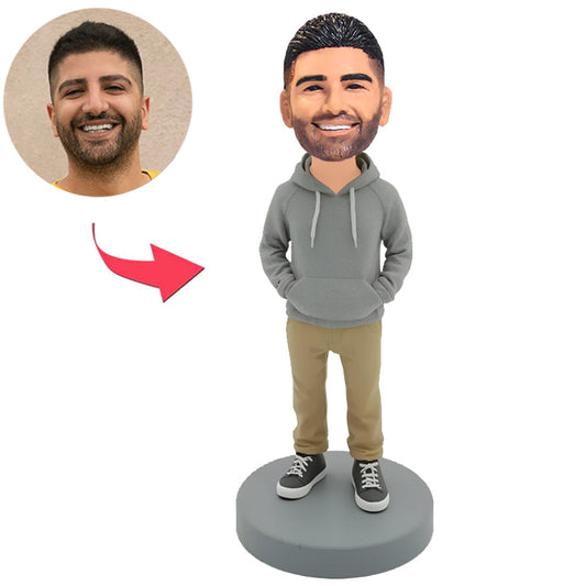 Modern Man Wearing Khaki Pants Custom Bobbleheads
