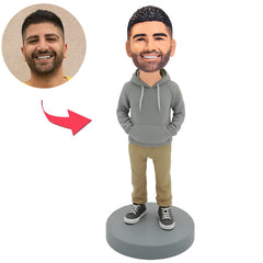Modern Man Wearing Khaki Pants Custom Bobbleheads