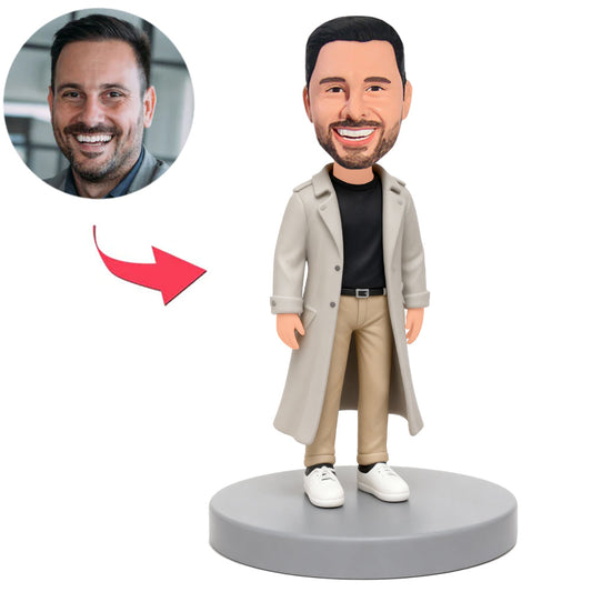 Man in White Trench Coat Custom Bobbleheads