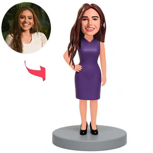 Woman in Stylish Dress Custom Bobbleheads