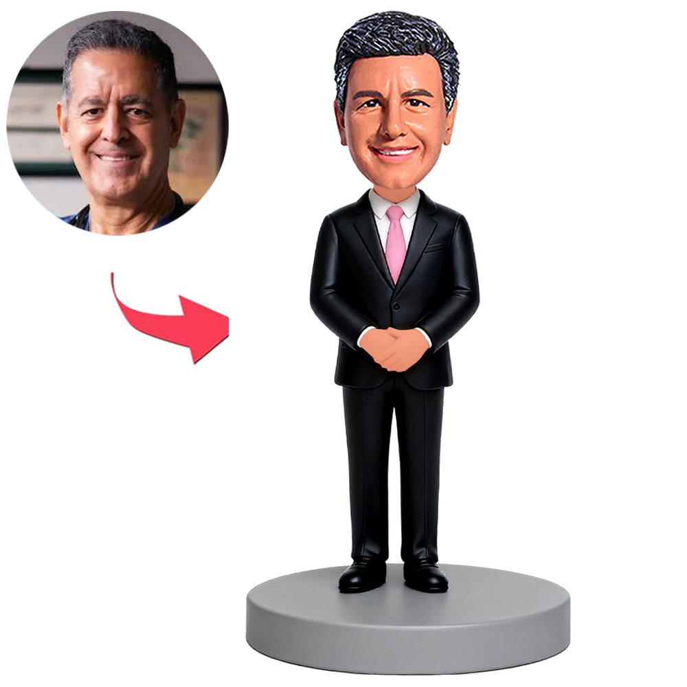Business Man in Pink Tie Custom Bobbleheads