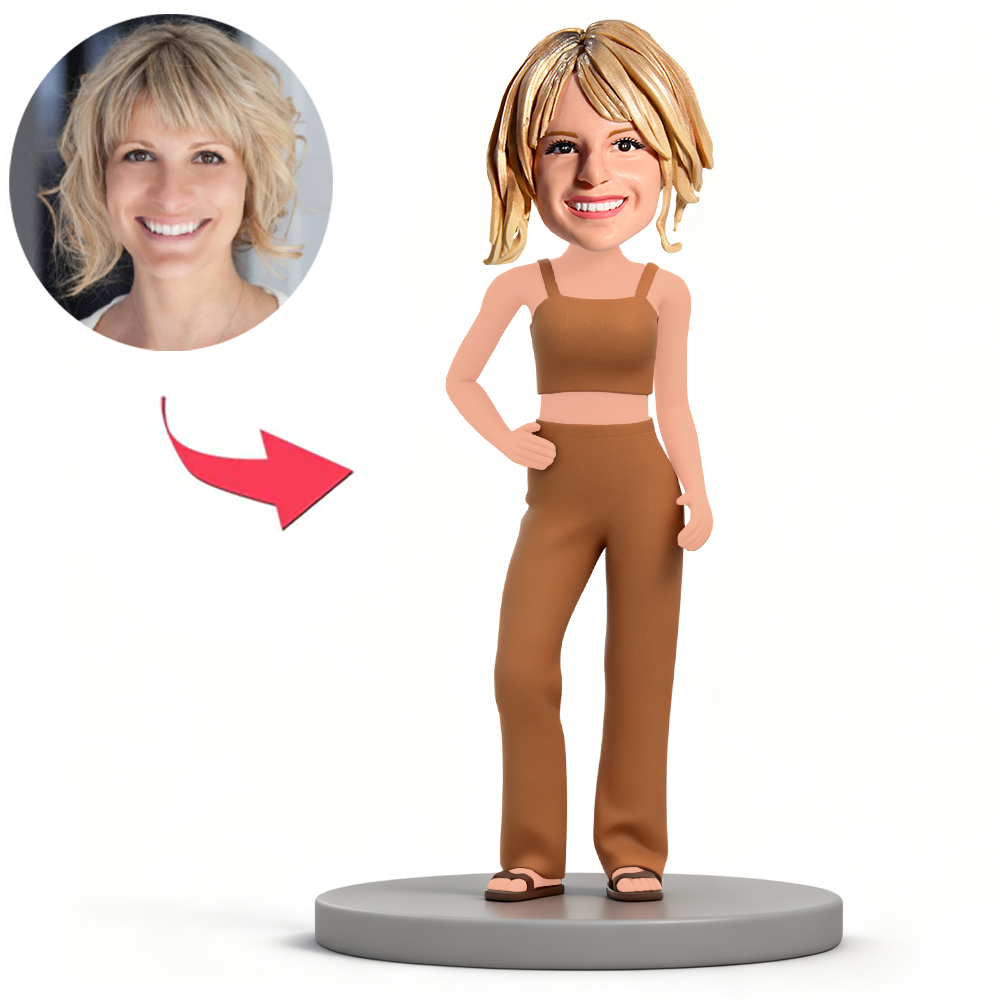 Woman Wearing Tank Top Custom Bobbleheads