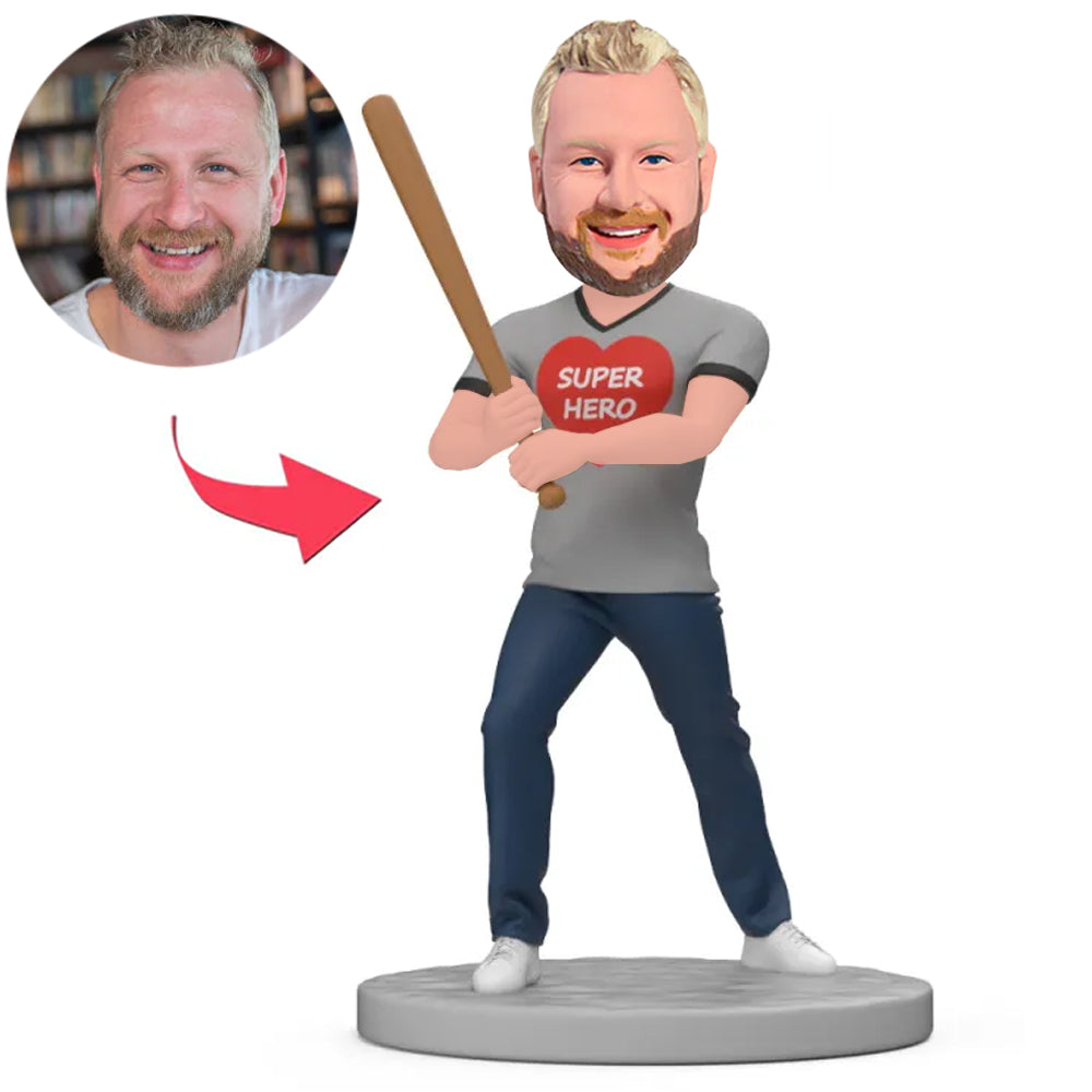 Superhero Baseball Player Custom Bobbleheads