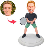 Male Tennis Player Custom Bobbleheads Add Text