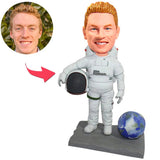 Astronaut And Earth Custom Bobbleheads Add Text