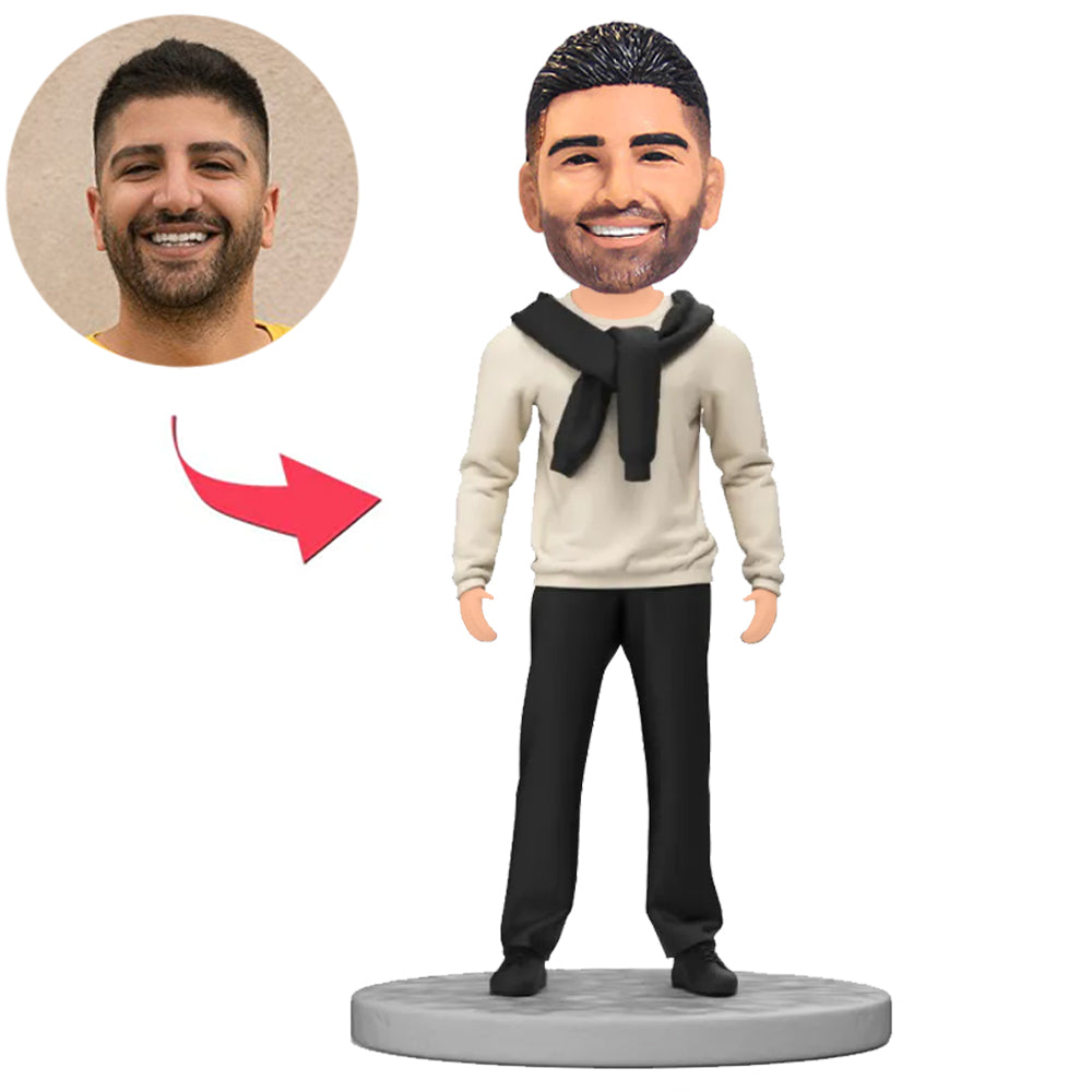 Gentleman in Casual Sweater Custom Bobbleheads