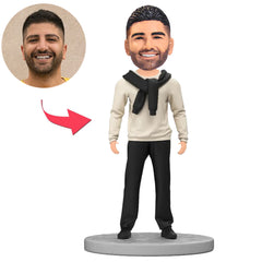 Gentleman in Casual Sweater Custom Bobbleheads