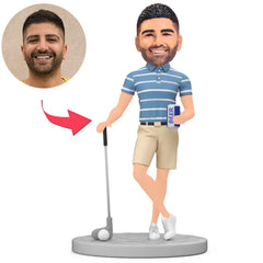 Golf Man Holding Beer Custom Bobbleheads